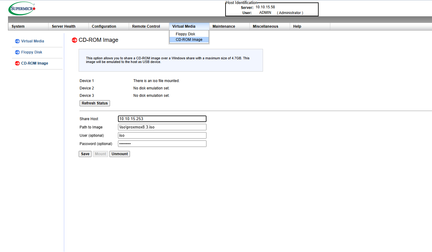 ipmi iso mount