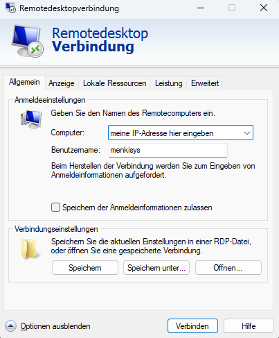 remotedesktop verbindung